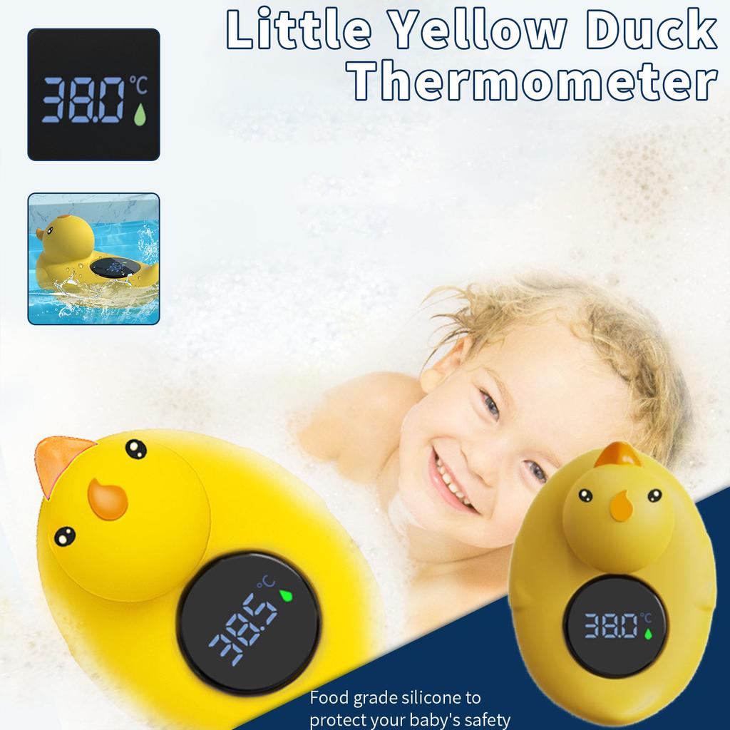 1 Stück Thermometer Kleine Gelbe Ente Baby Badewanne Dusche Wasserthermometer Babysicher Temperatursensor Schwimmend Wasserdicht Baby