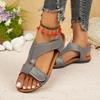 Women's New Plus Size Roman Sandals Women's Flat Velcro Casual Beach Sandals
