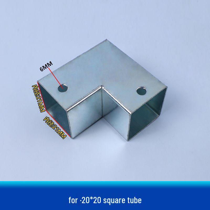 Galvanized Steel Wrought Iron Connector: Two/Three-Way Swivel Right Angle for Square Tubes.