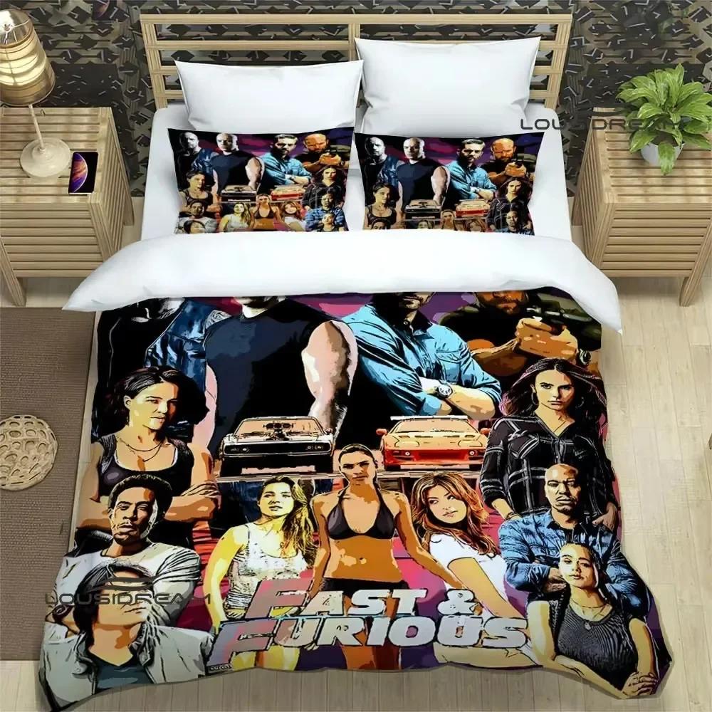 Fast & Furious Printed Bedding Set Single Twin Full Queen King Size Polyester Bedroom Duvet Cover Aldult Kids Quilt Cover Set
