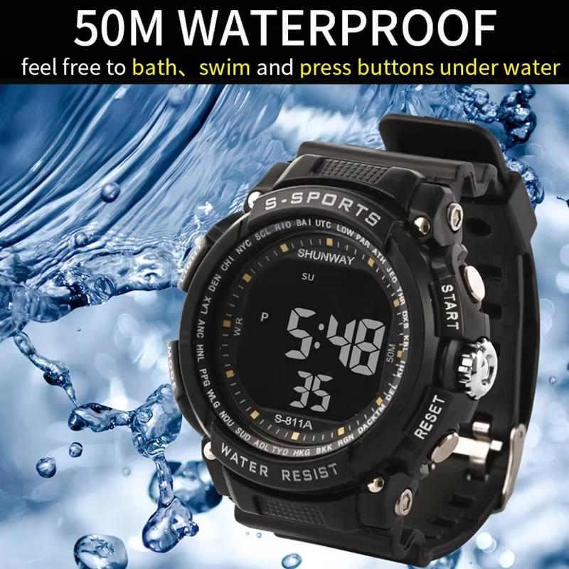 UTHAI CE34 sports digital men's watch electronic clock watch 50 meter waterproof watchs night light stopwatch clock gift