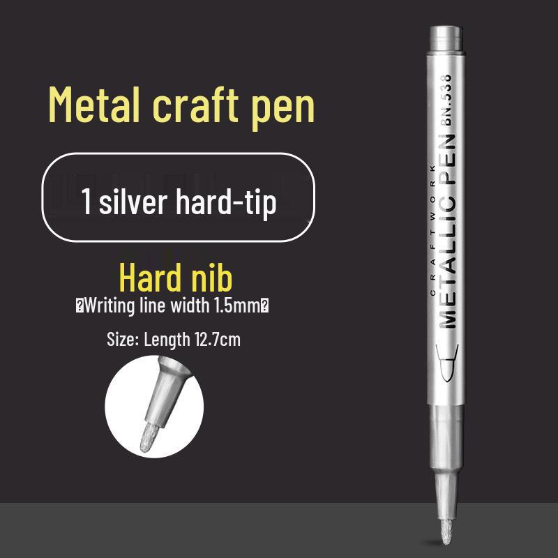 Metallic Gold & Silver Paint Marker Pen - Water-Based for Crafting & Signatures