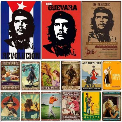 Vintage Che Guevara Be Realstic Metall Zinn Zeichen Kunst Poster Plaque Schlafzimmer Wohnzimmer Werkstatt Home Bar Dekoration Wand Dekor