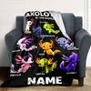 Axolotls Of The World Colorful Varieties Cozy Personalized Blanket Personalized Text Comfortable Texture Perfect For Sofa Couch Office Bed Picnics