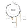 Heart Tassels Pendant Necklace With Irregular Beads Designs Unique Collarbone Chain Charm For Fashionable Young Women