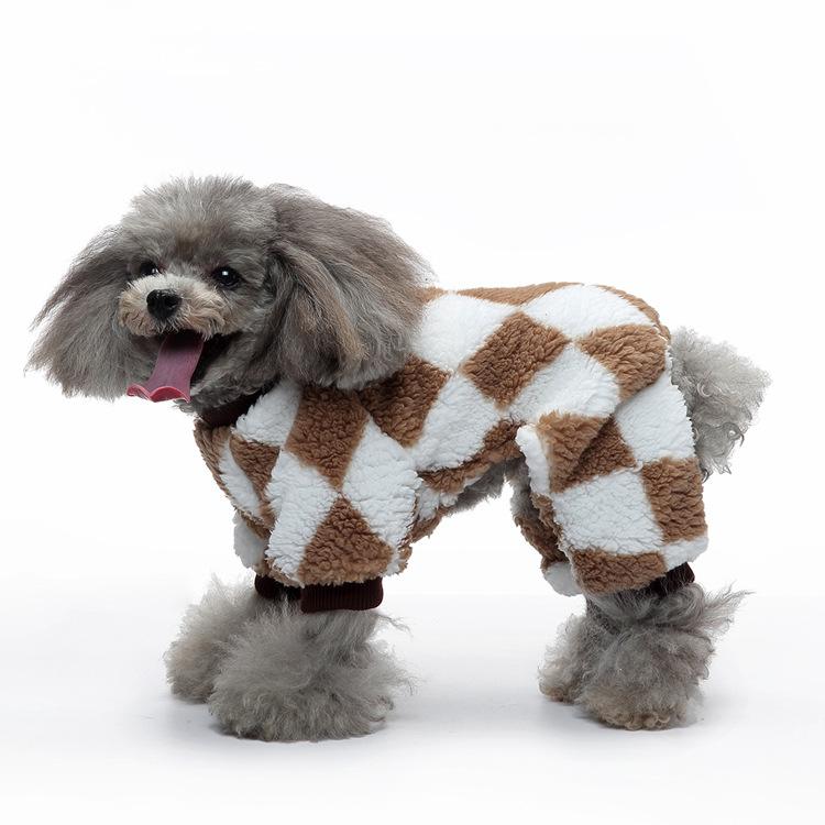 Nowe czteronożne ubranka dla zwierząt odzież jesienno-zimowa domowe ubranka dla psów flanelowe piżamy jednoczęściowe piżamy dla zwierząt domowych