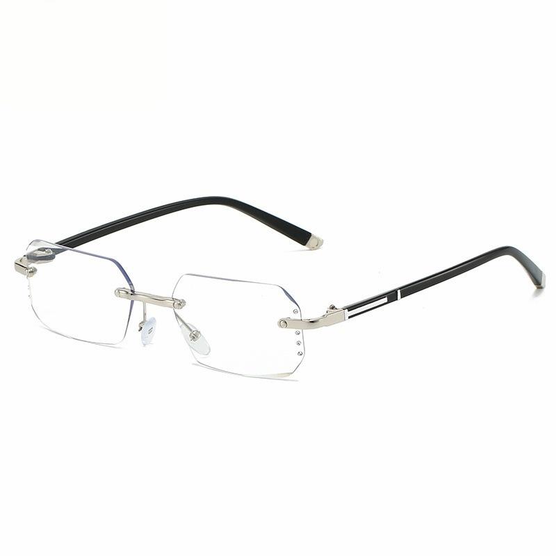 Rimless Blue Light Presbyopia Glasses Photochromic PC Lens Texture Presbyopia Glasses 0+100+150+200+250+300+350+400