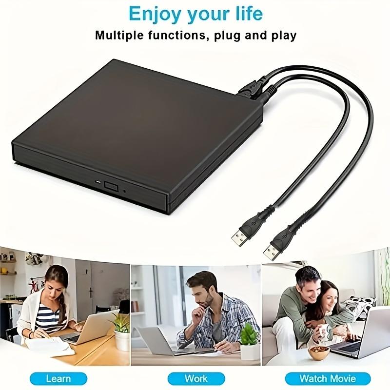 External CD DVD Drive, USB 2.0 Slim Protable External CD-RW Drive DVD-RW Burner Writer Player for Laptop Notebook PC Desktop Computer