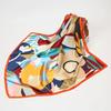 Flower Print Bandana Square Head Scarf Silk Like Floral Head Scarves Square Satin Hair Scarf Bandanas For Women 90*90CM