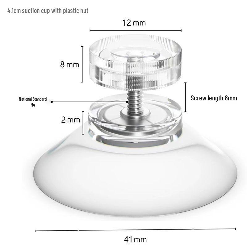 Umweltfreundliche transparente PVC-Glas-Saugnapf mit M4/M6/M8-Gewindestange und rutschfestem Fußpolster