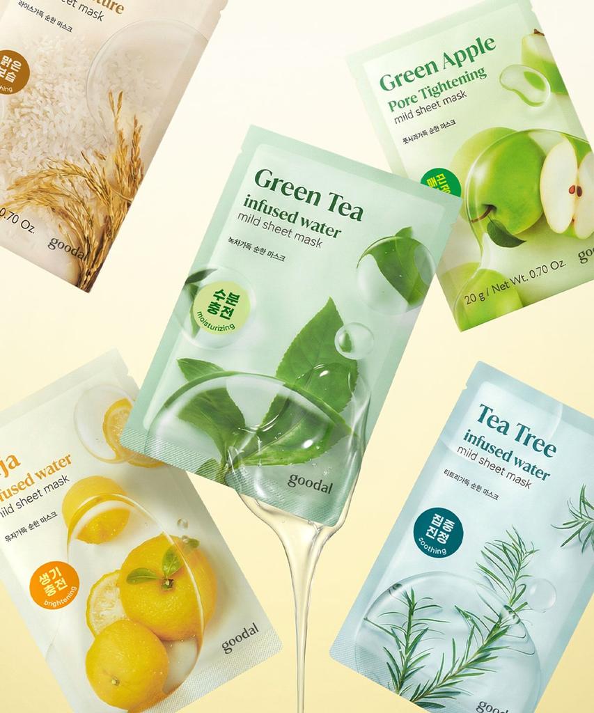 [SET] 5 Gentle Masks + 5 Gel Masks (Choose between Green Tangerine / Houttuynia Cordata) [Gift] 40ml Vegan Rice Cream