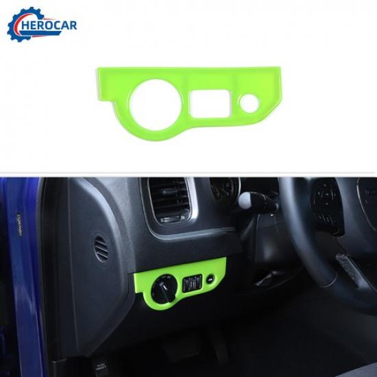 Green Inner Headlight Button Panel Cover For Dodge Challenger 15+/Charger 2010+