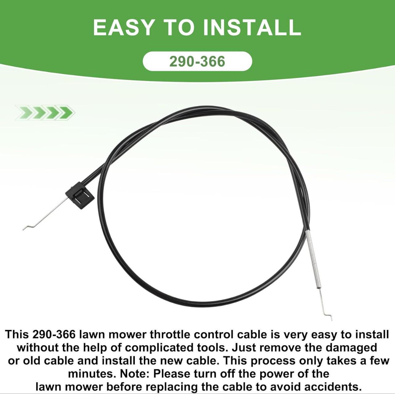 

Трос керування дросельною заслінкою (290-366) підходить для моделей Ferris F200XT та IS2000Z. 1