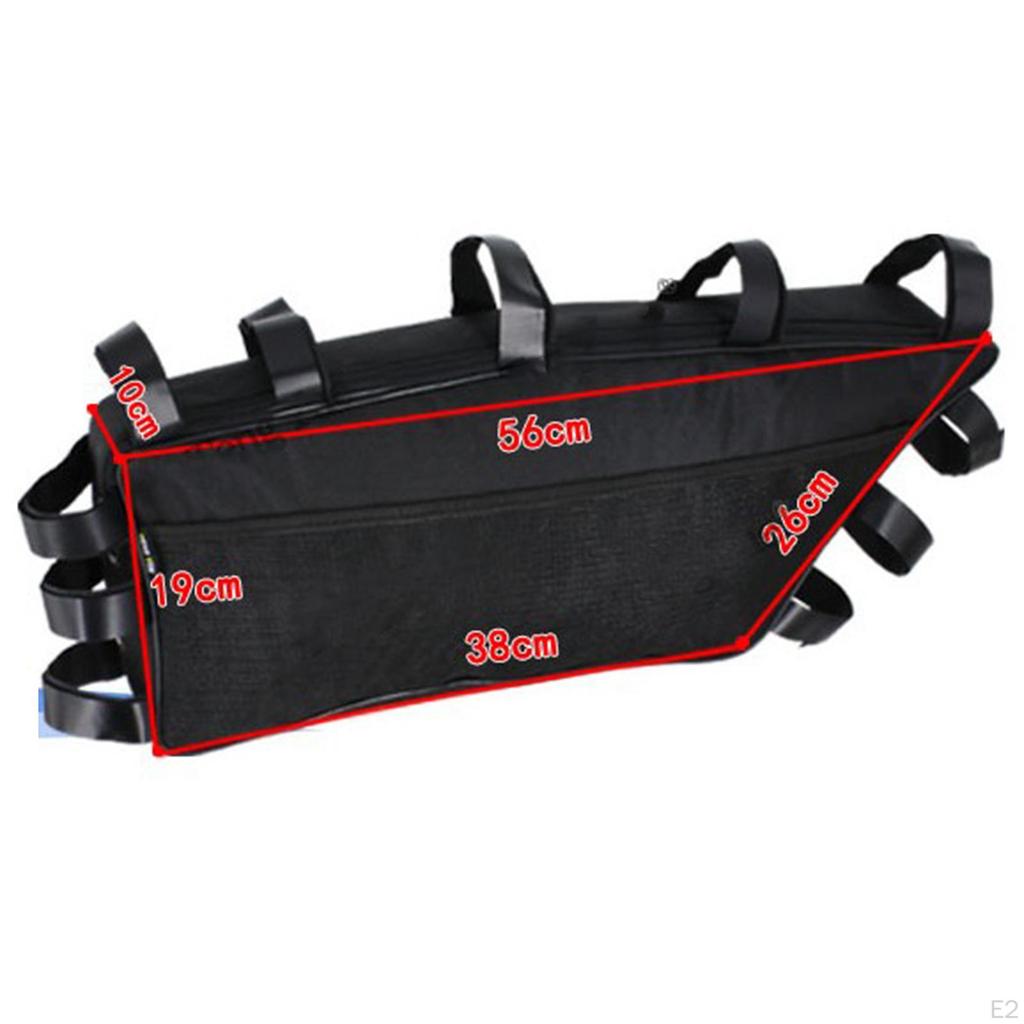 Frame Storage Bag Front Pouch Holder Container Zipper Electric Bike Power for Mini Air Pump Trip