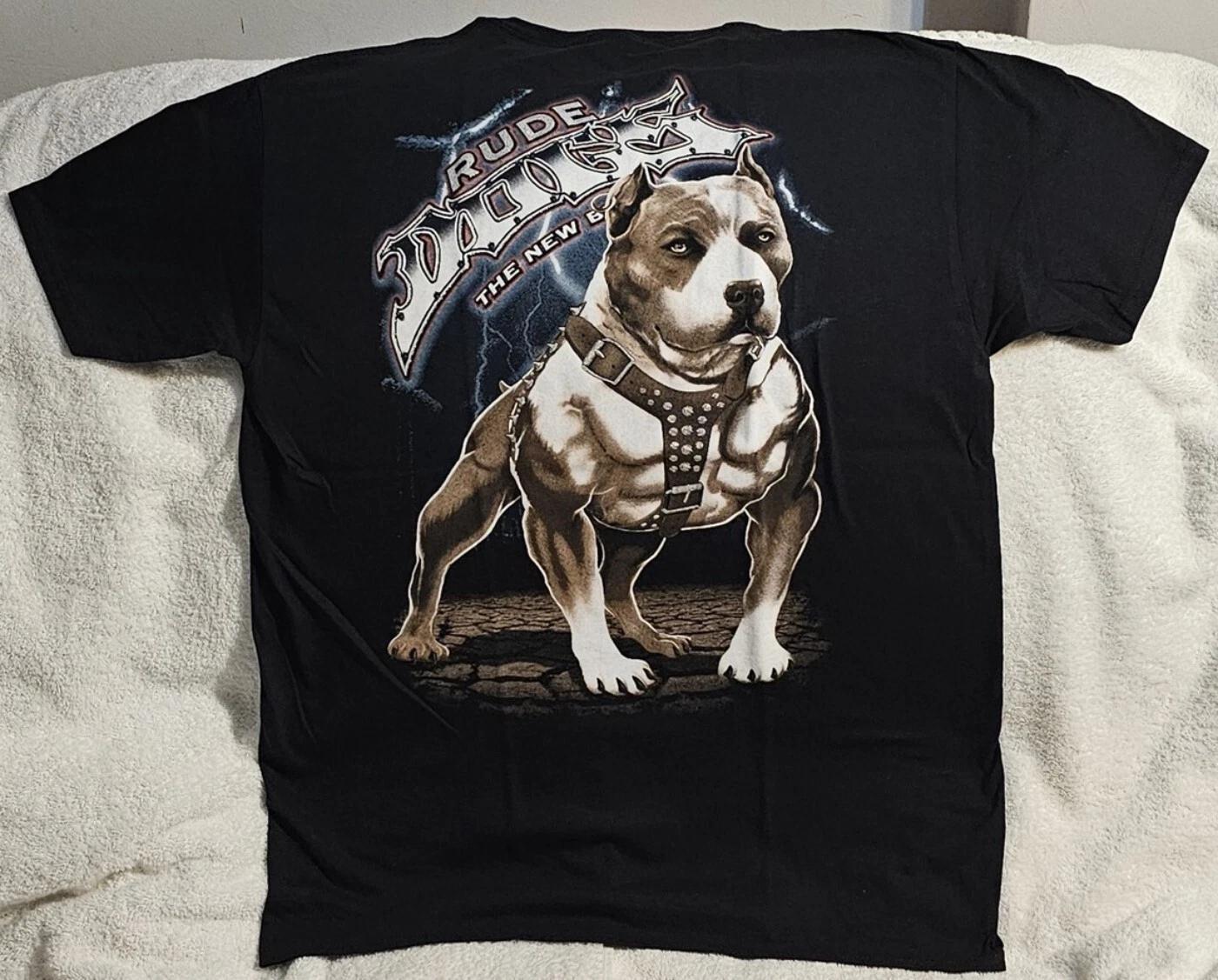 

PITBULL TERRIER SPIKED COLLAR RUDE DOGS THE NEW BREED LIGHTNING T-shirt 4XL