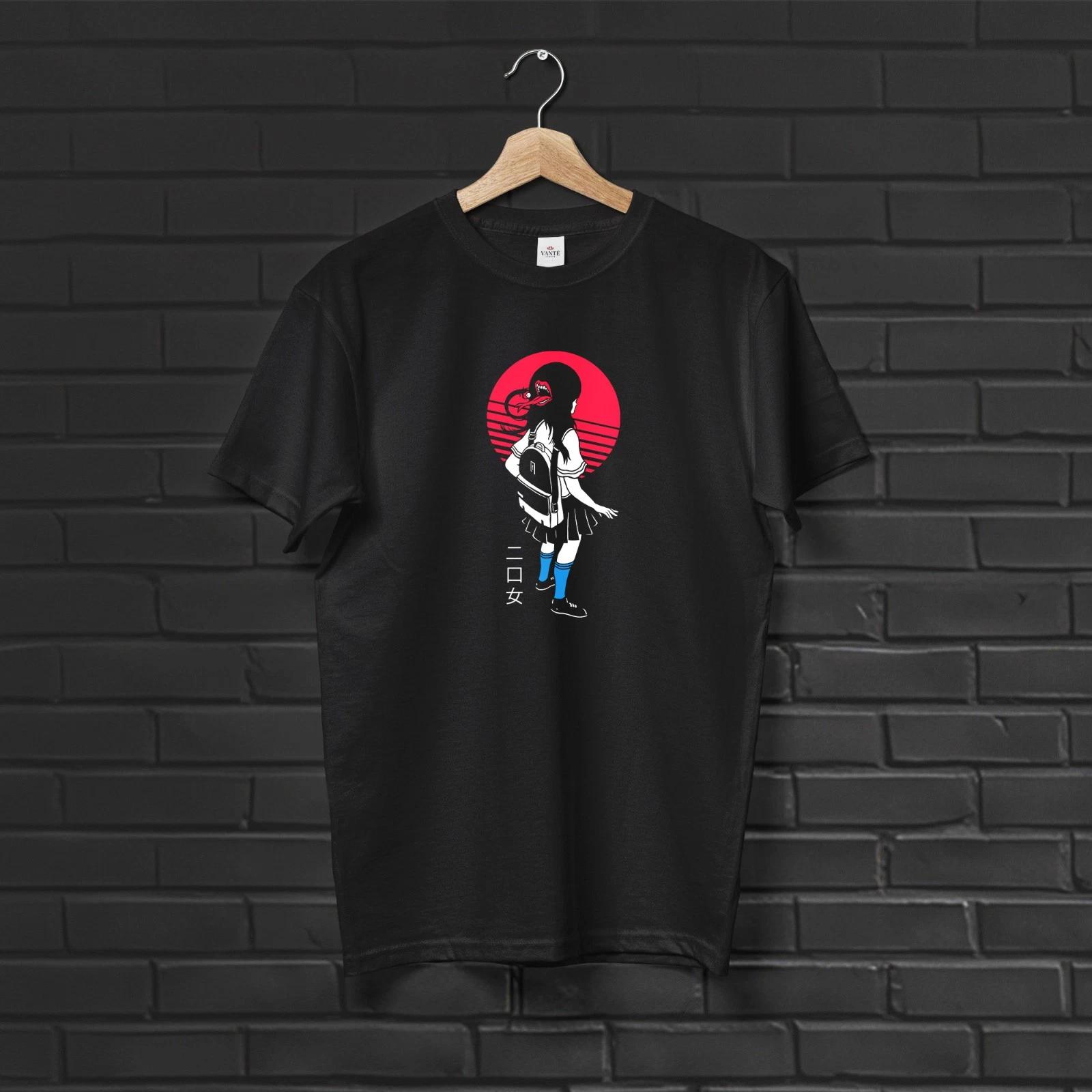 Futakuchi-Onna Japanese Folklore T-Shirt, Two-Mouthed Woman Anime Shirt 3XL