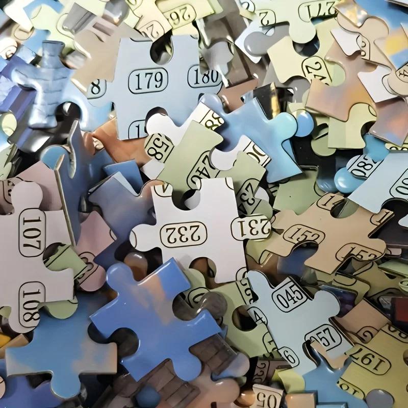 300/500/1000pcs Paper Puzzle Urban Oil Painting Jigsaw Puzzle Creative Gift for Adults Perfect for Family Game Party Home Decor