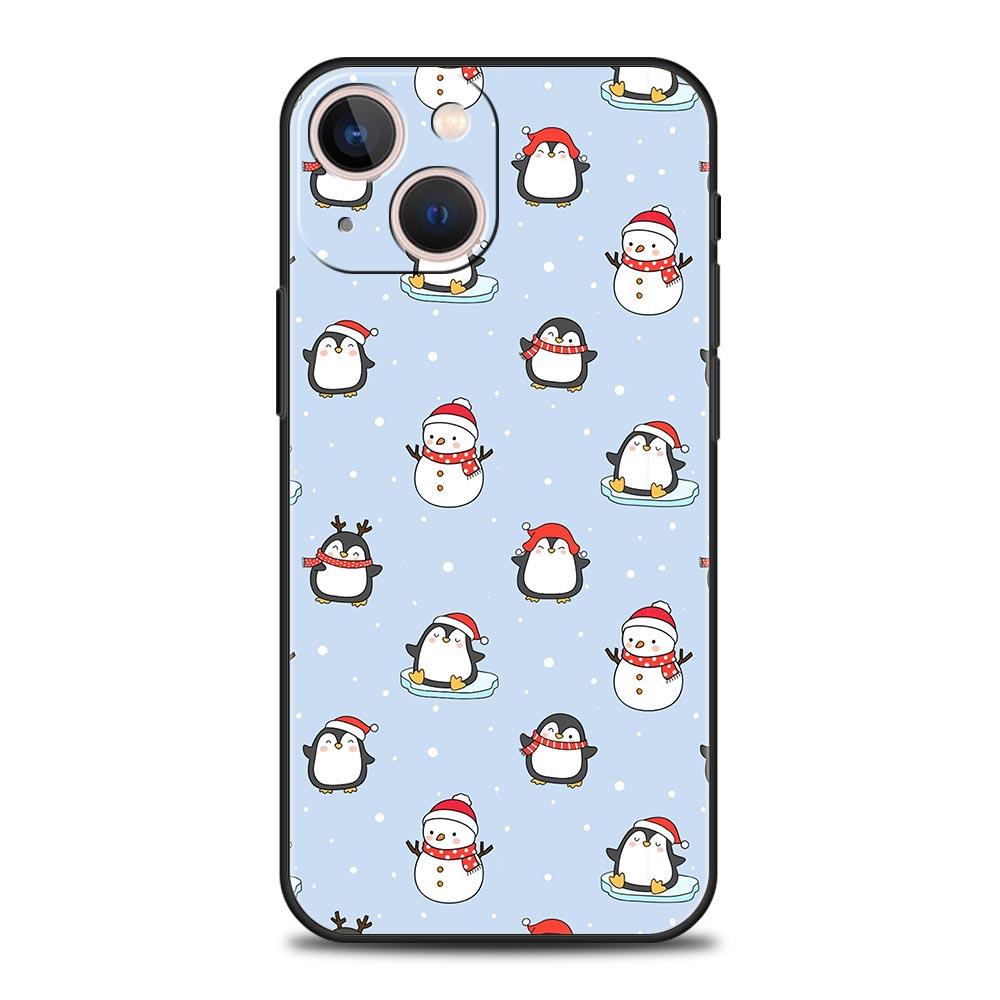 Penguin Kawaii Cute Phone Case For iPhone 17 Air 16 Plus 13 15 14 12 11 Pro MAX 7 8 SE Soft TPU Shockproof Cover Funda