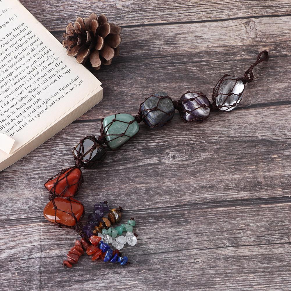 7 Colors Chakra Healing Crystals Gemstones Pendant Natural Stones Decor Hanging Car Home Ornament