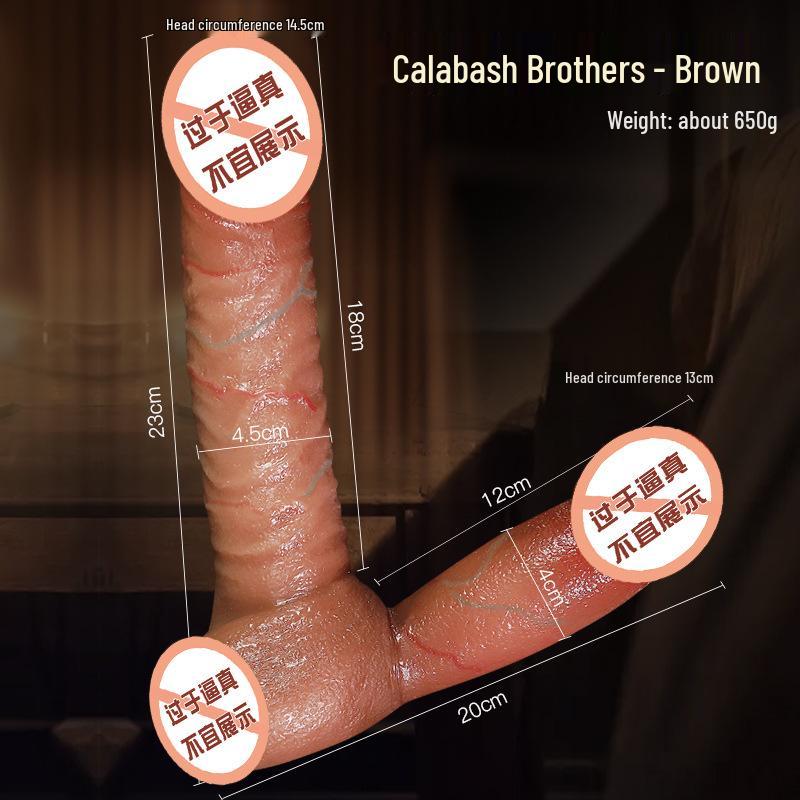Double-Headed Silicone Dragon Dildo - Realistic Design for Female Pleasure