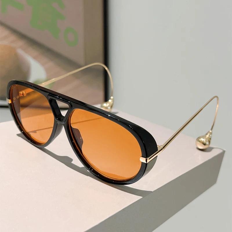 

GM LUMIAS Oversized Pilot Sunglasses New in Fashion Double Bridge Gradient Sun Glasses Women Trendy Luxury Brand Design Shades as picture shows