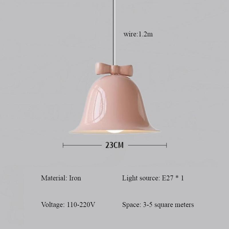 Christmas Bell Macaron Rainbow Iron Pendant Lamp Modern Nordic Bedroom Board Study Home Decoration Chandelier E27 Luster Light