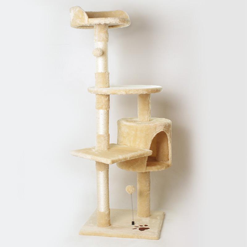 Katzenkletterbaum mit Bett, Baum, Regal, Sisal-Sprungplattform & Spielzeug