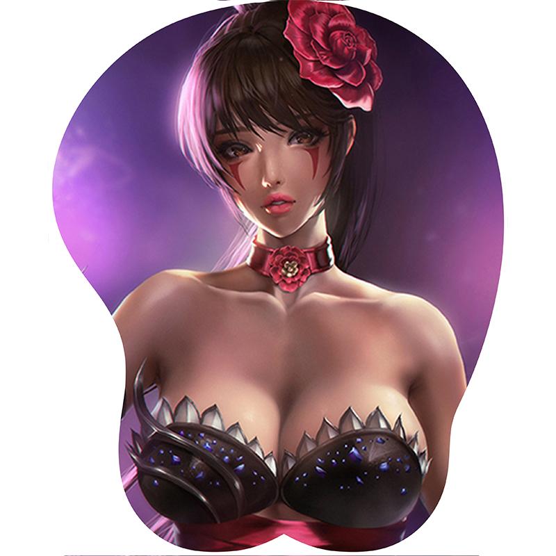 Kreatywna 3d silikonowa podkładka pod mysz animacja Sexy Boob piersi ręcznie silikonowa podkładka pod mysz dla mężczyzn wsparcie nadgarstka!
