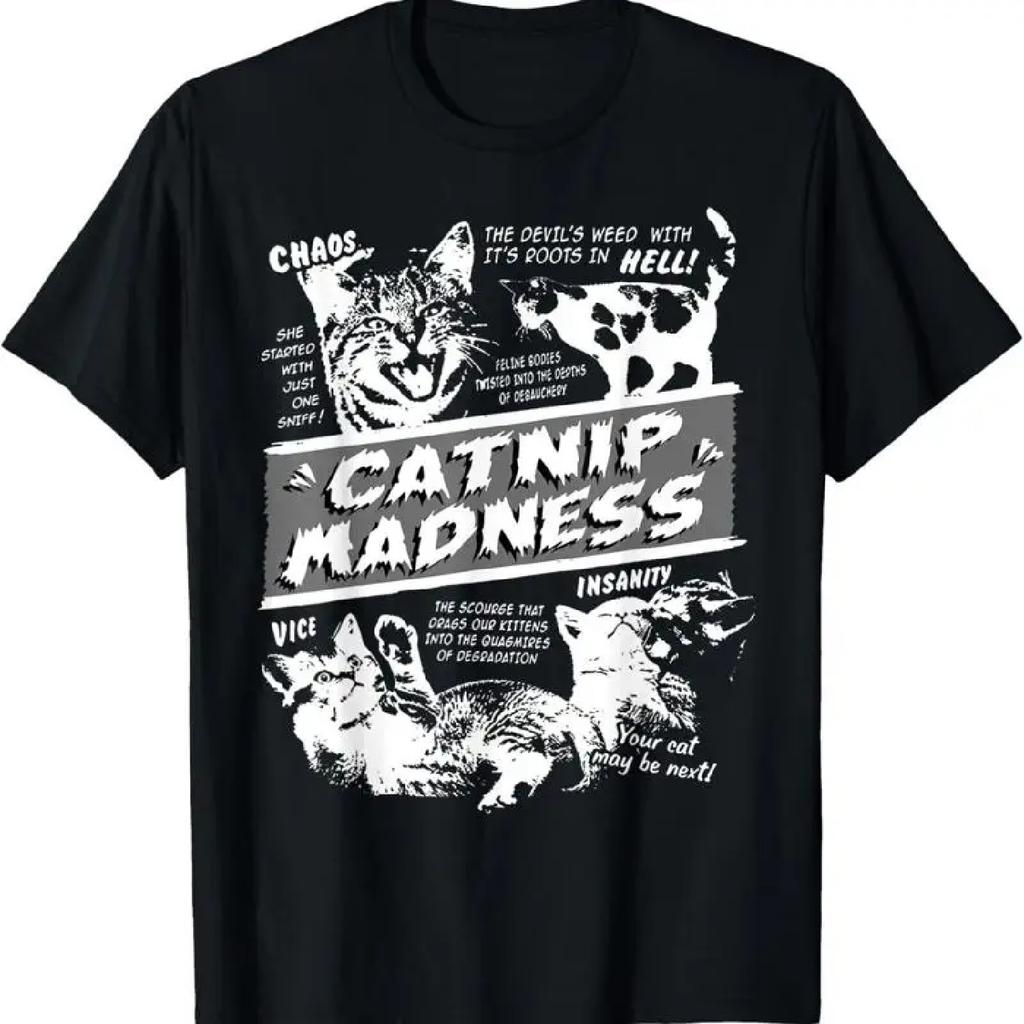 Catnip Madness Cute Kitten Funny Cat Pet Humor T Shirt