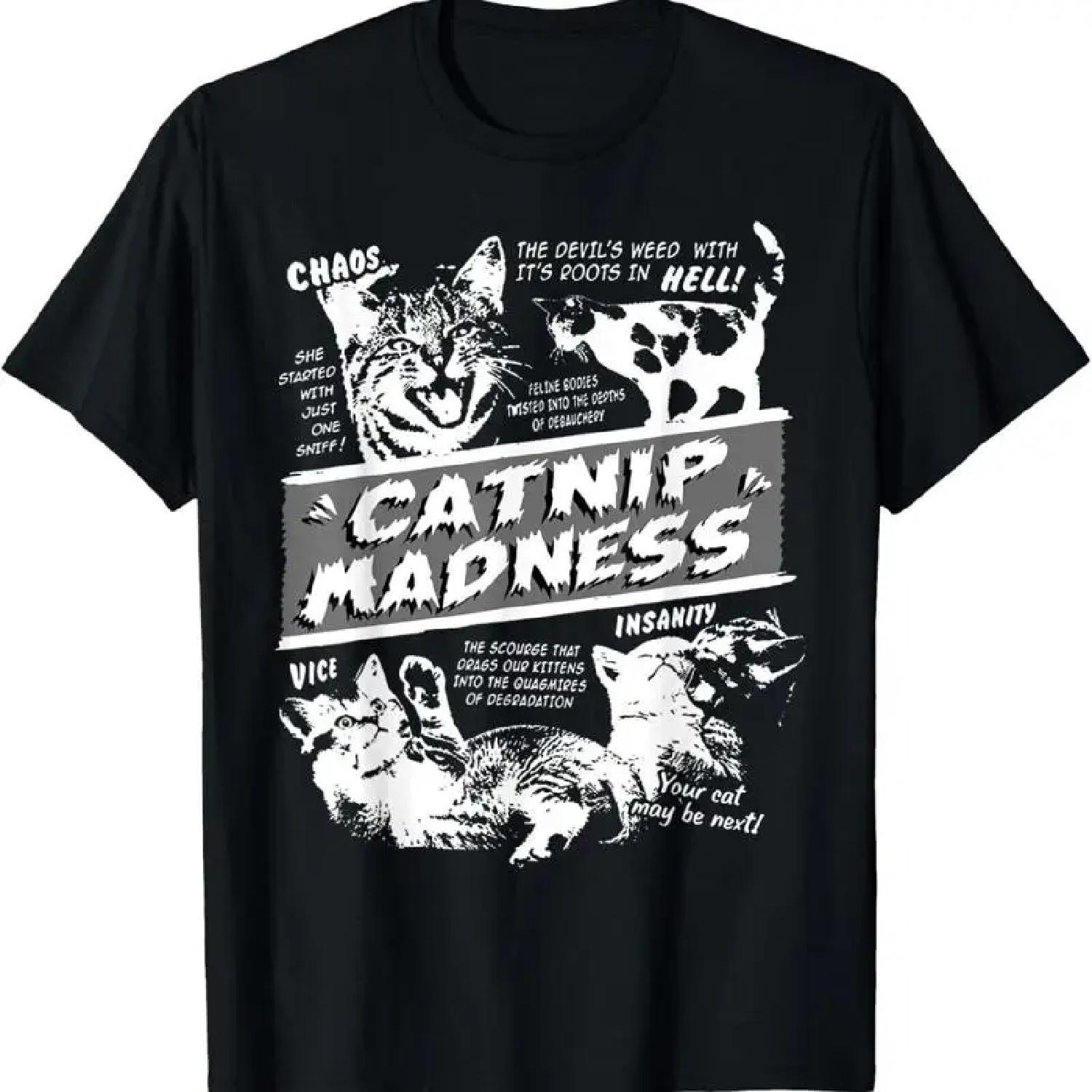 Catnip Madness Cute Kitten Funny Cat Pet Humor T Shirt S