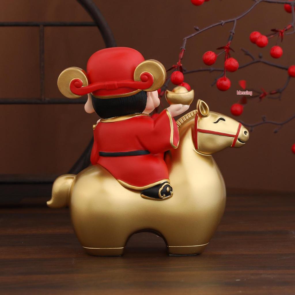 2026 Year of the Horse Wealth-Attracting Fortune God Figurine for Home and Office Decor