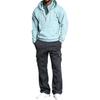 Completo da Uomo con Felpa con Cappuccio e Zip a Metà e Pantaloni Cargo, Outfit Casual in 2 Pezzi per l'Uso Quotidiano