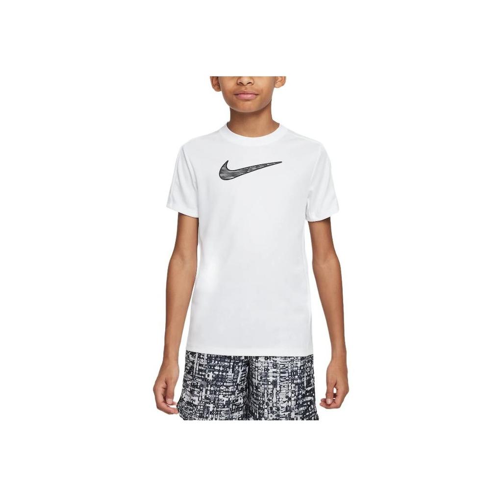 Nike Dri-Fit Trophy 23 Fashion Versatile Lightweight Breathable Short Sleeve T-Shirt Kids Tops White Black HF8079-100