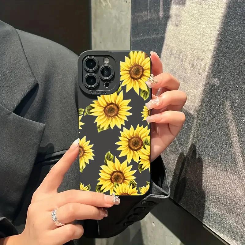 Cute Sunflower Silicone Phone Case For  Redmi 12 4G 13C Redmi Note 13 12 11 Pro Plus 13 12S 11S 11 10S 10 Shockproof Cover