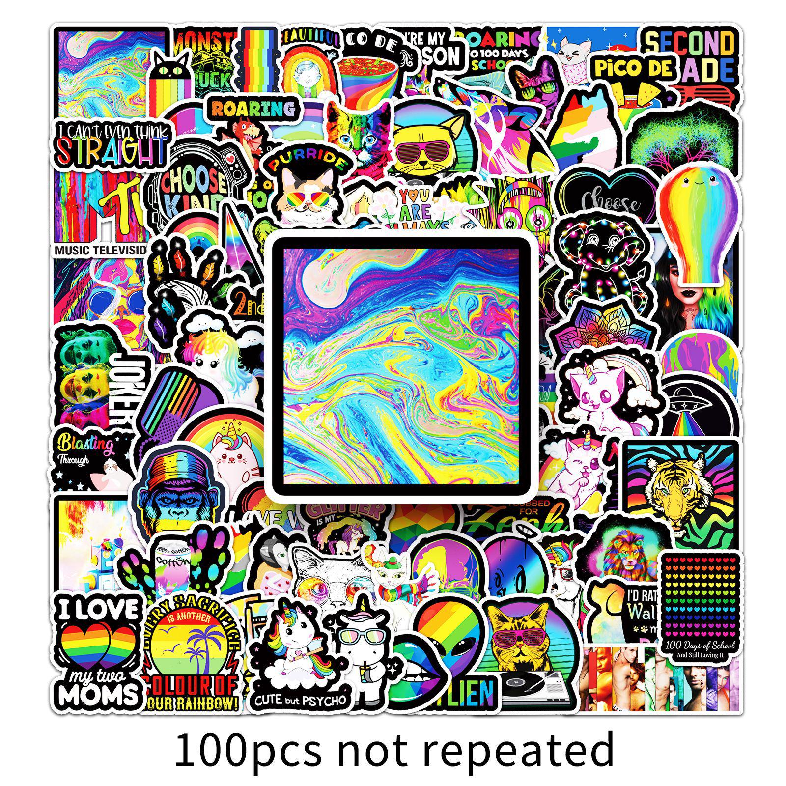 100 Cool Waterproof Graffiti Stickers for DIY, Journals, Computers, and More