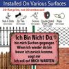 2D Flat 1pc 12"x8" Retro German Quote Aluminium Wall Art - "Ich Bin Nicht Da, Bin Mich Suchen Gegangen..." Design, Vintage Pink Distressed Decor