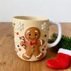 Yousheng Christmas Coffee Cup Christmas Tree Elk Stocking Gingerbread Man Mug 260ml Dishwasher Microwave Tea Cocoa Cup for Home Office Outdoor Use