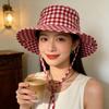Lattice Y2k Fishmen Hat UV Protection Bucket Hat Fashion Wide Brim Sun Hat  Fishing