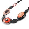 NOA [J2234] - Designer Necklace 'Coloring' Orange Brown