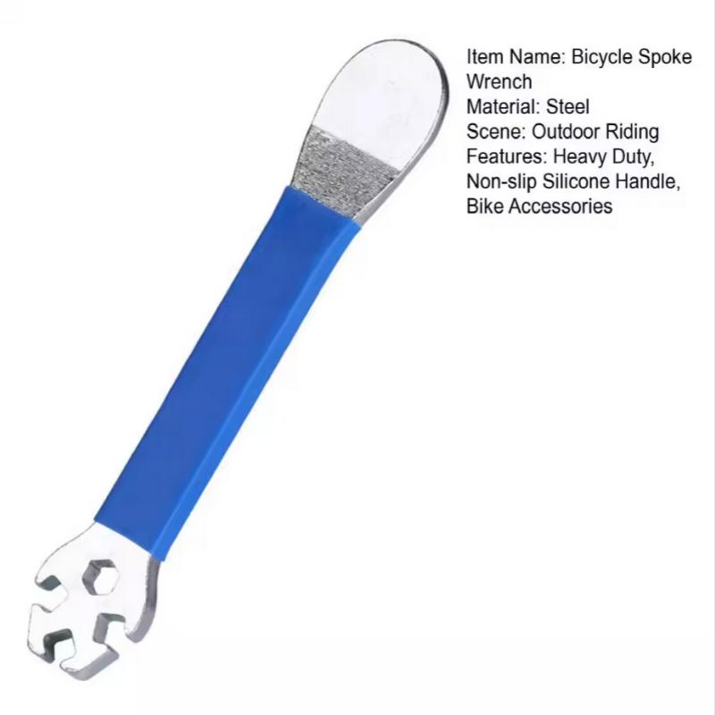 Heavy Duty Bike Spoke Wrench with Non-slip Silicone Handle Cycling Road Mountain Bicycle Spanner Repair Maintenance Tool