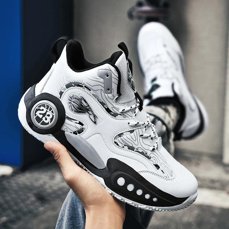 Modne Męskie Buty do Koszykówki Sportowe Antypoślizgowe Na Boisko Oryginalne Treningowe Studenckie Oddychające Sneakersy Sportowe Outdoorowe Męskie Buty do Koszykówki