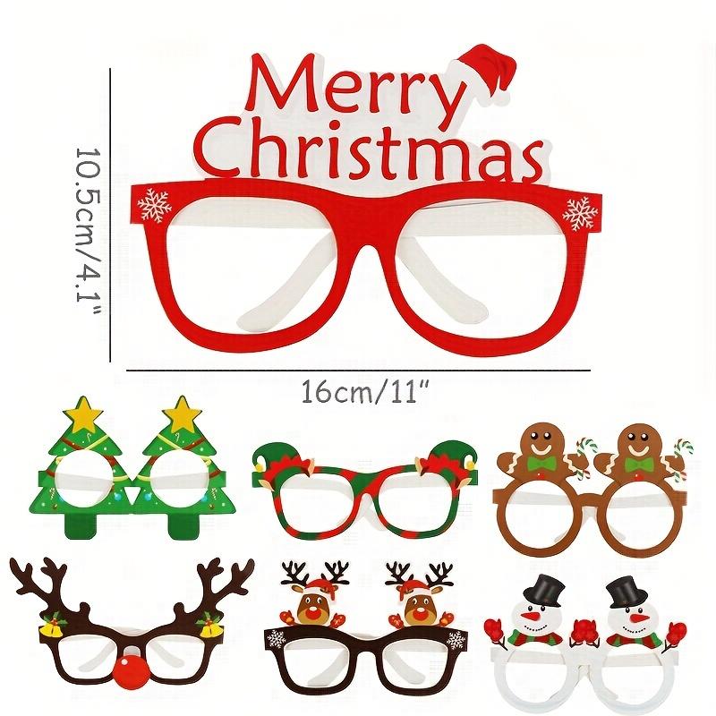 9pcs Christmas Santa Snowman Gingerbread Man Christmas Tree 3D Paper Glasses Party Photo Props