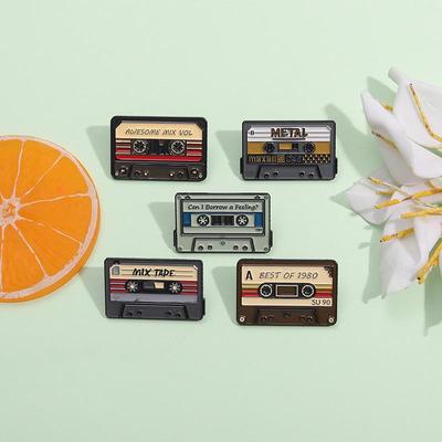 Retro Kreslená Kazeta Slitinová Brož Odznak - Hudební Série Přívěsek Doplněk
