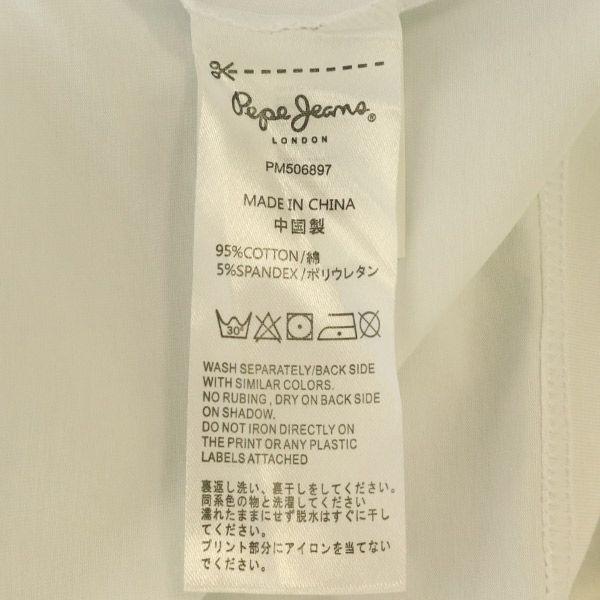 Pepe Jeans London Print Long Sleeve T-shirt L White Ron T Men's Used