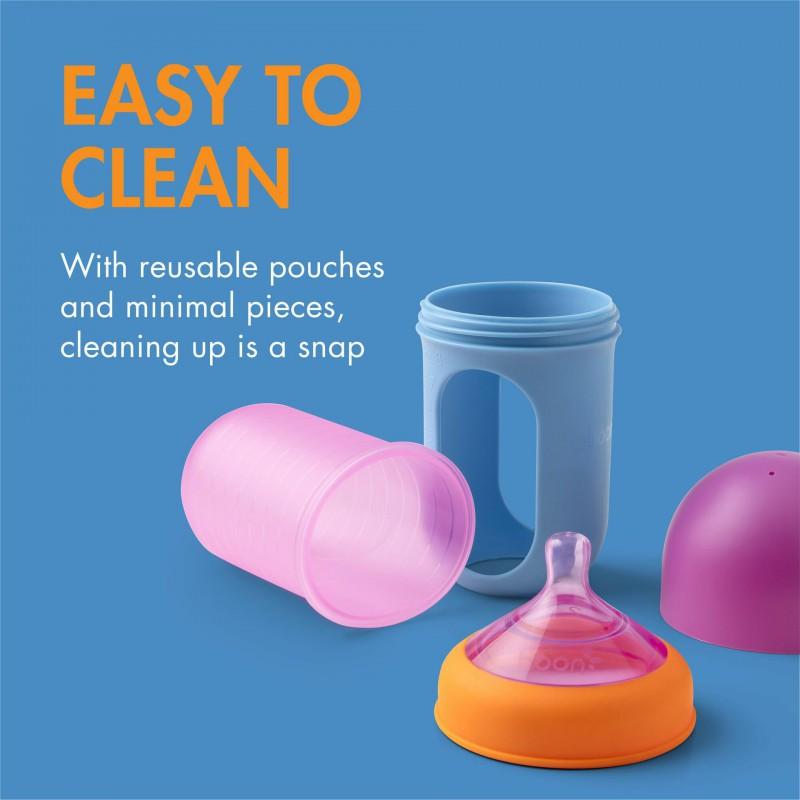 Silicone Anti-Colic Baby Feeding Bottle Nipple Set Large Mouth 160ml 200ml Straight Body
