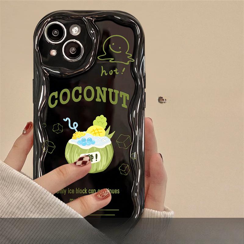 Applicable To Apple 14promax Mobile Phone Case Iphone13 Full Inclusion 11/12 Cool Coconut Stand Women's Model Xs/xr
