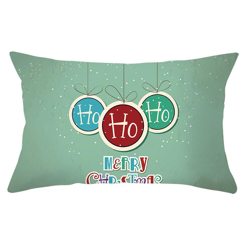 Christmas Series Peach Skin Waist Pillowcase Rectangular Sofa Cushion Cover Bedside Pillowcase Home