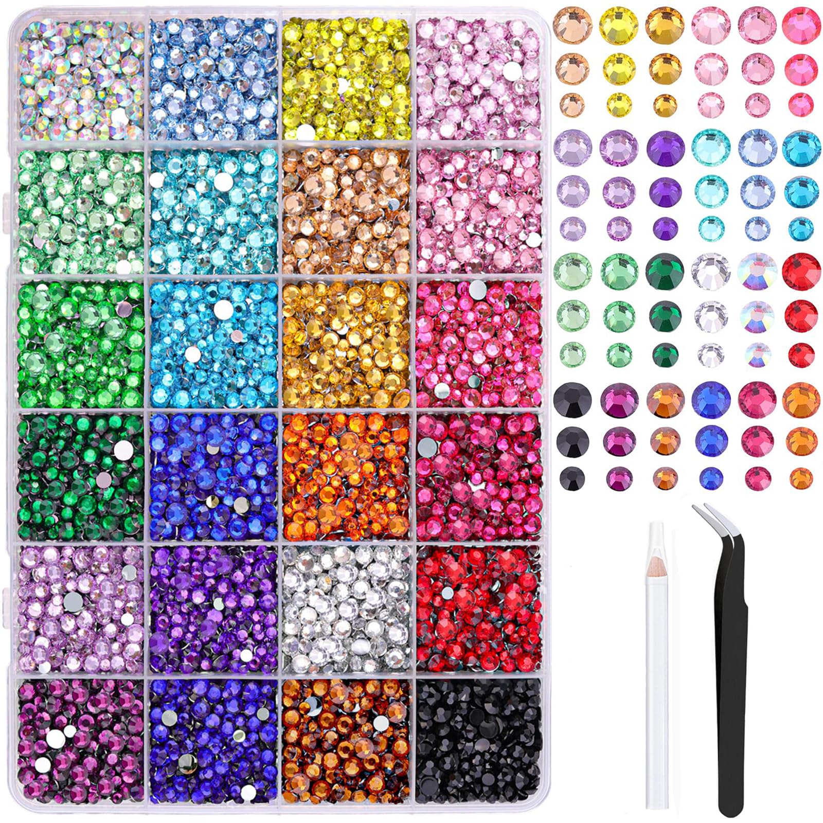 

Honnydend Nail Line Stones 24 Colors Sparkling Nail Art Line Stones 2/3/4mm DIY Jewelry Decoration Parts Handicraft Materials