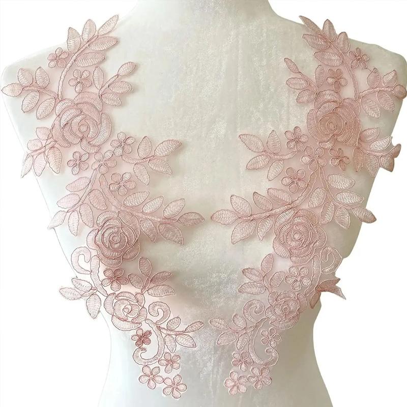 1 Par Broderiklistremerker Klesstilbehør Brudekjole DIY Kantblonder 16*36CM Syapplikasjon