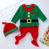 Newborn Infant Baby Boys Girls Christmas Thick Warm Jumpsuit Playsuit Romper Hat